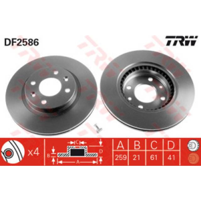 Bromsskiva DF2586 TRW