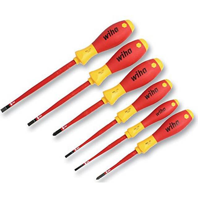 Wiha 6 pc electricians vde 1000v insulated slot & phillips screwdriver set,00833