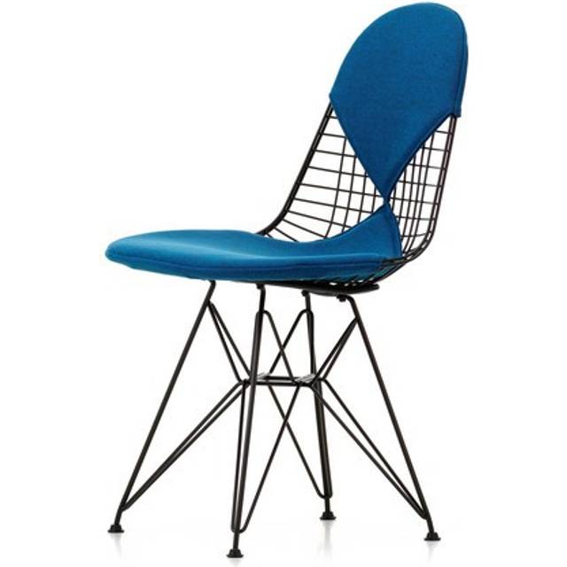Vitra - Wire Chair DKR-2 - schwarz/Sitzfläche Stoff Hopsak 66/Eiffelturmgestell basic dark schwarz/BxHxT 49x85x51cm - black (85.0 x 49.0 x 51.0cm)