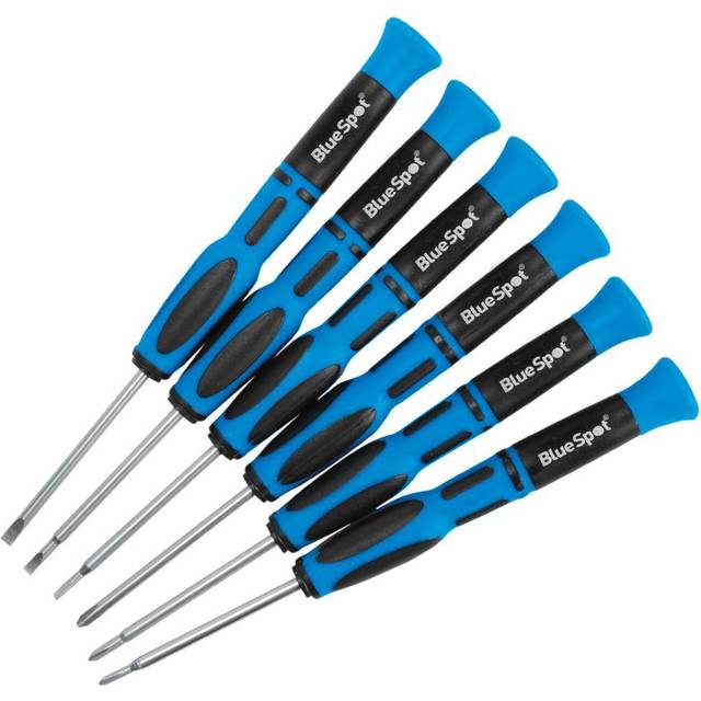 Bluespot 6pc Precision Screwdriver Set Magnetic Tips Pc Repair Phillips Slotted