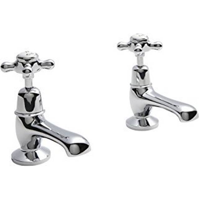 Topaz Dome Basin Taps Pair - Chrome - Hudson Reed