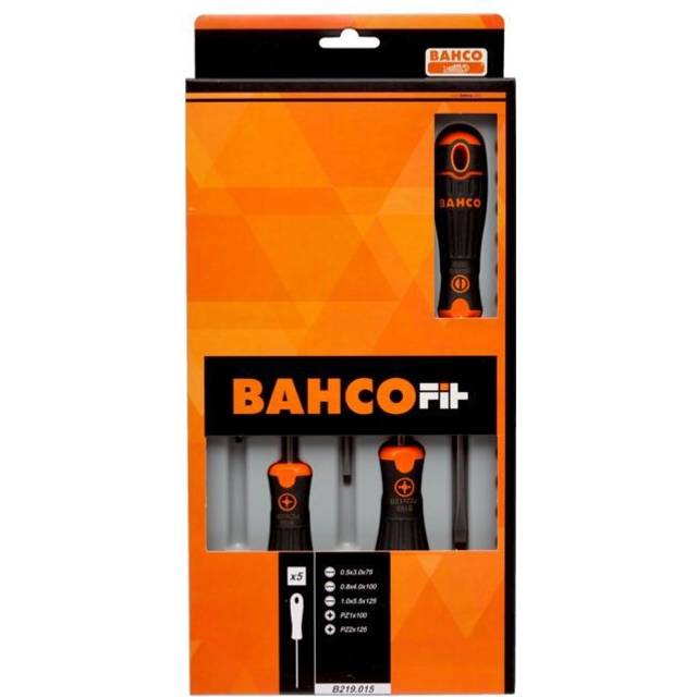Bahco B219.015 BahcoFit Screwdriver Set Slot/PZ - 5 Piece