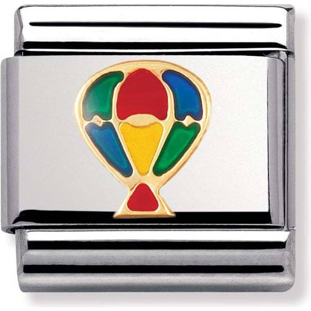 Nomination Classic Charm with Enamel and 18k Gold Hot-Air Balloon - Silver,Gold,Green,Red,Yellow