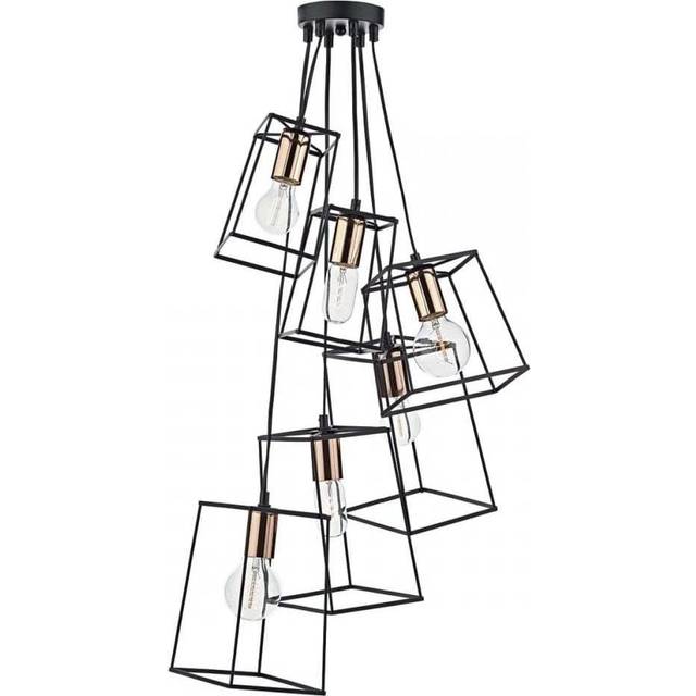 Dar Lighting Group Dar TOW0622 Tower 6 Light Cluster Pendant Black