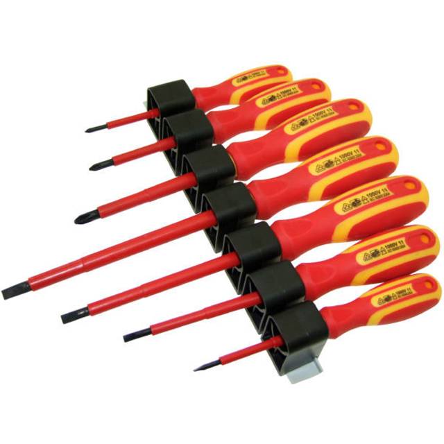 7pc Vde Screwdriver Set -  screwdriver set vde 7pc 1000v slotted amtech electricians insulated phillips rack pieces