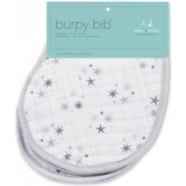Aden + Anais aden + anais White Burpy Muslin Twinkle 100% Cotton Bibs 2 Pack
