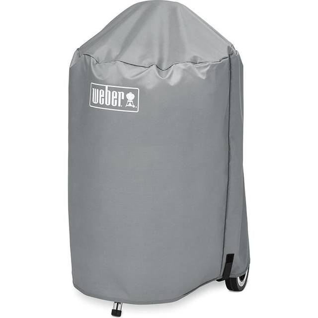 Weber Grillöverdrag för Ø 47 cm kolgrillar, andningsbar UV- & vattentålig, skydd mot vind & väder, med kardborrfäste för fästning, portabel & lätt, grillöverdrag - Grå (7175)