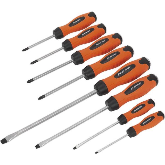 Sealey Screwdriver Set8 Piece Hammer-thru Hi-vis Orange