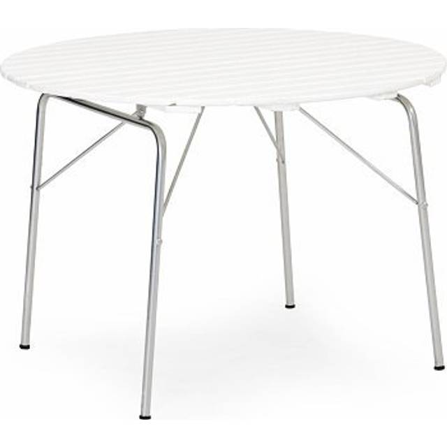 Sandhamn bord vit/silver Ø100 cm - Vit