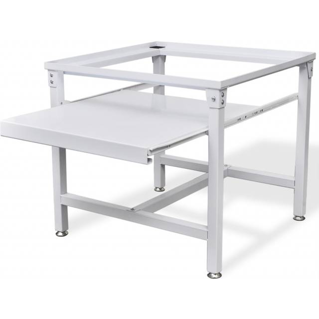 vidaXL Washing Machine Pedestal Washing Machine Stand with Pull-Out Shelf White