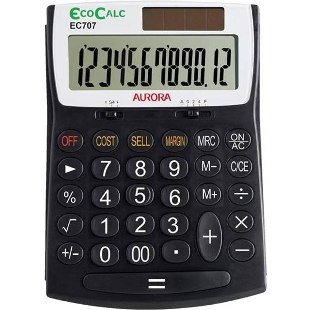 Aurora EC707 EcoCalc Desktop Calculator Large Recycled