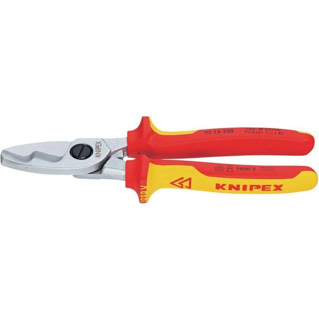 Knipex Kabelsax med dubbelskär förkromad, Isolerat med flerkomponentsöverdrag, VDE-testat 200 mm 95 16 200