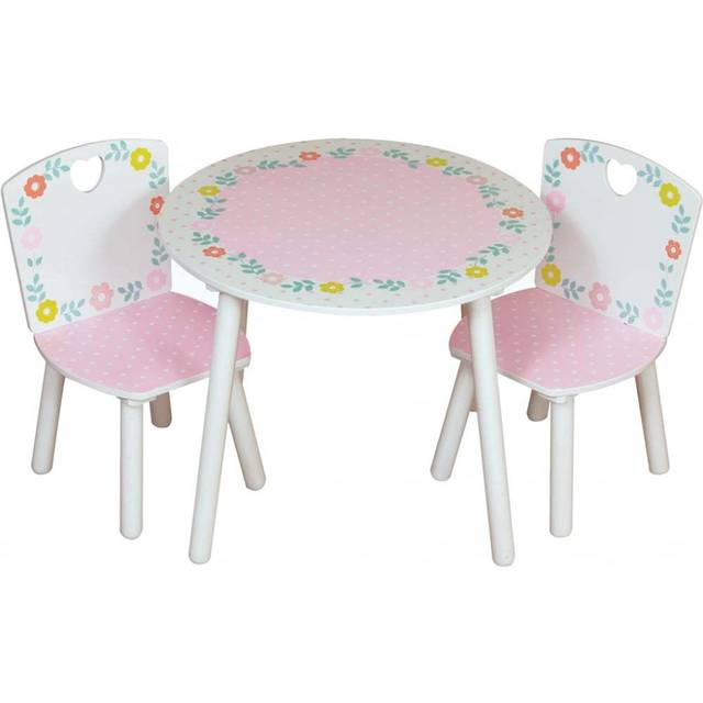 Kidsaw Country Cottage 2 Seater White and Pink Table and Chairs
