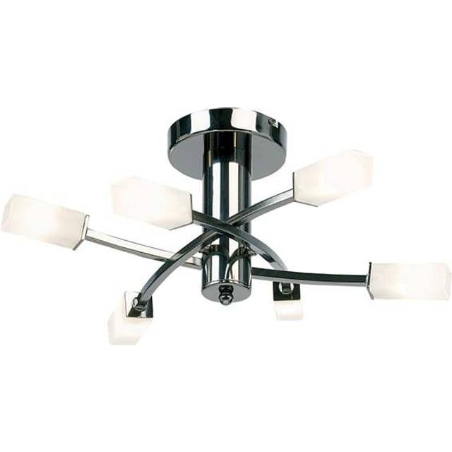Alexia 6-Light 45.5cm Semi Flush Mount - Chrome (18.5cm H X 45.5cm W X 45.5cm D)