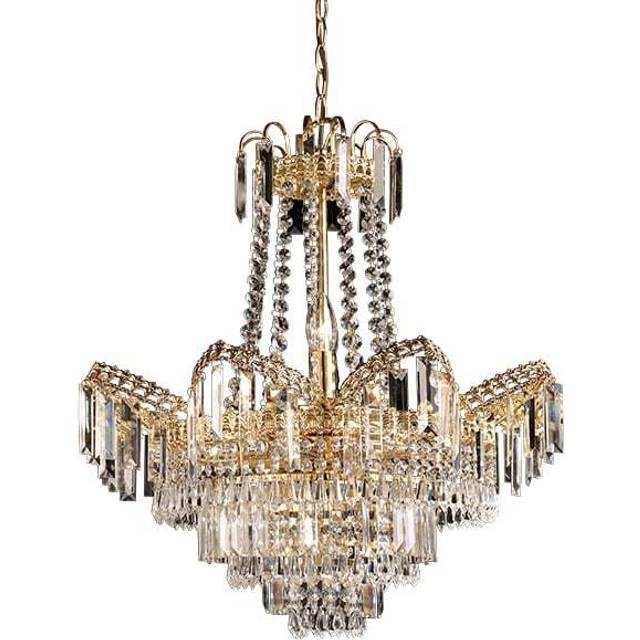 Ensora Lighting Cecile 9 Light Chandelier Ceiling Light, Gold