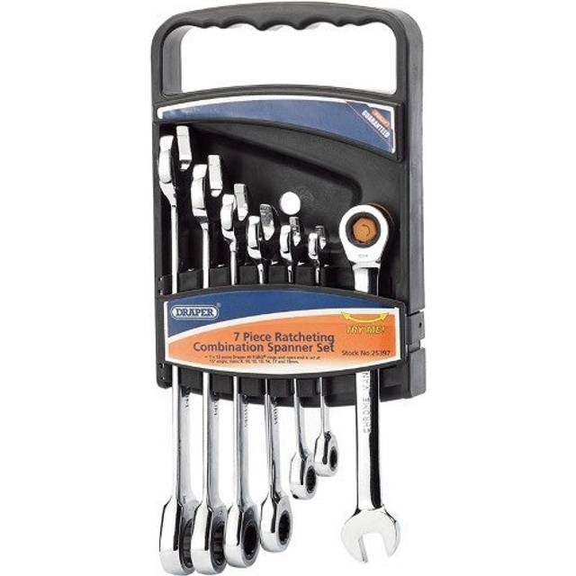Draper HI-TORQ Metric Ratcheting Combination Spanner Set 7 Piece Steel