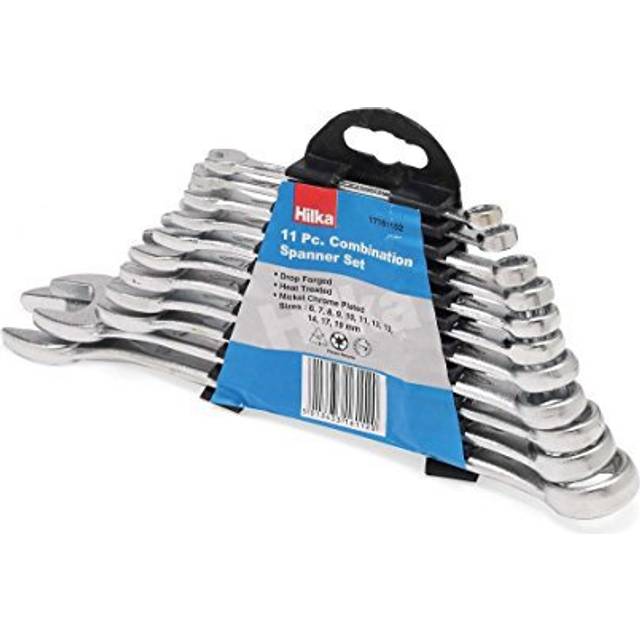 Hilka 11pc Combination Metric Spanner Wrench Ring Set & Storage Rack 6-19mm New