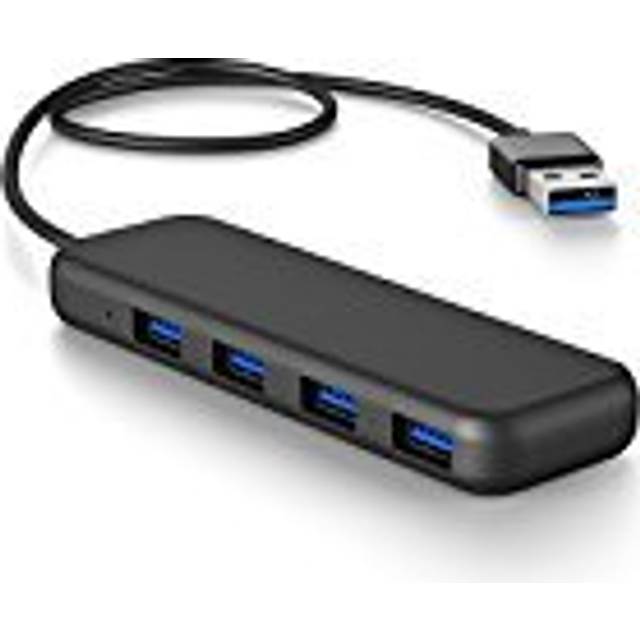 KabelDirekt – USB 3.0-4-port USB-hubb (ultratunn, plug-and-play)