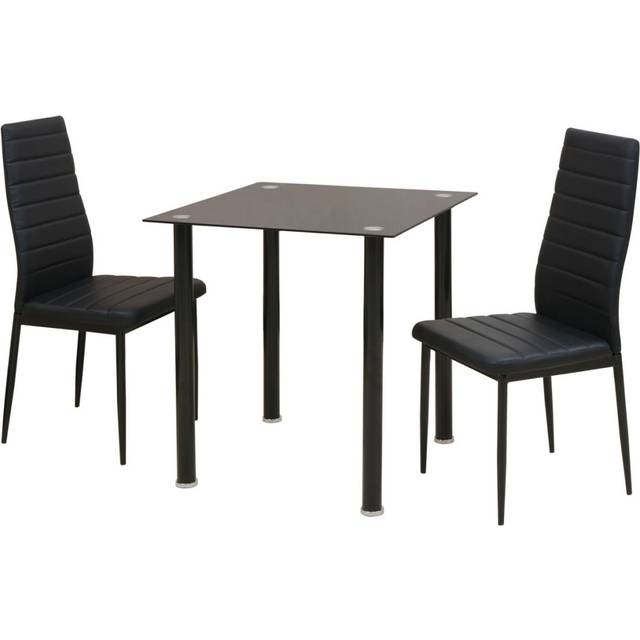 Matgrupp 3 Delar, Bord och Stolar, Svart