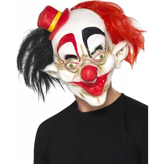 Smiffy's 44744 Creepy Clown Mask (one Size) -  clown creepy mask fancy dress halloween circus accessory smiffys costume black red