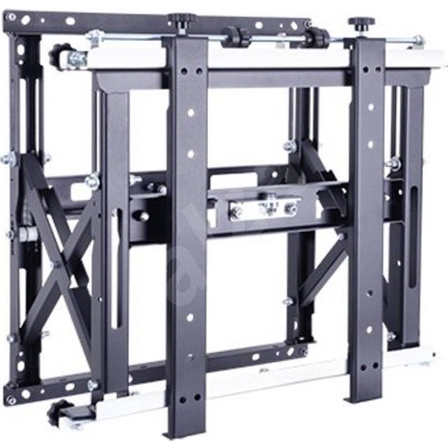 Multibrackets M Public Video Wall Mount Push Max 90kg - Monteringssats (väggfäste, saxarm, 8 låsknoppar) - för platt panel - järn - svart - skärmstorlek: 50"-95" - väggmonterbar