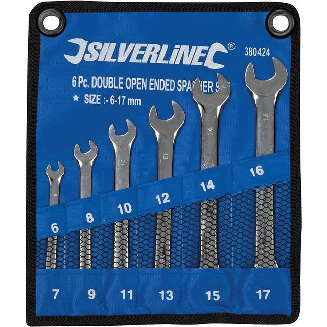 Silverline Open-Ended Spanner Set, 6 Piece - Metric 6-17mm