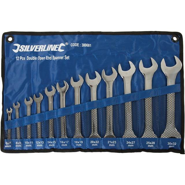 Silverline Open Ended Spanner Set 12pce 6 - 32mm -  silverline spanner set open ended 380681 12pce 32mm 632mm 12piece