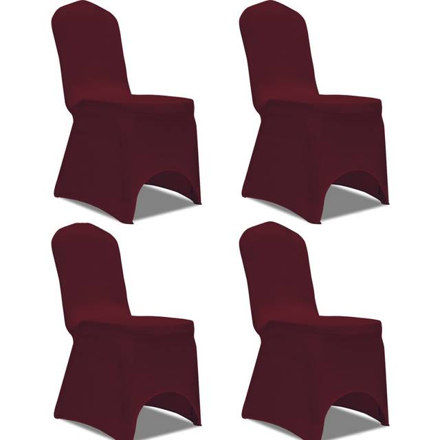 vidaXL Stretch Chair Cover 4 pcs Bordeaux - Red