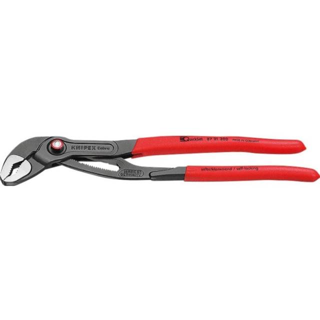 Knipex Cobra QuickSet Hightech polygriptång grå, försedd med korrosionsskydd, med plastöverdrag som ger säkert grepp 300 mm 87 21 300