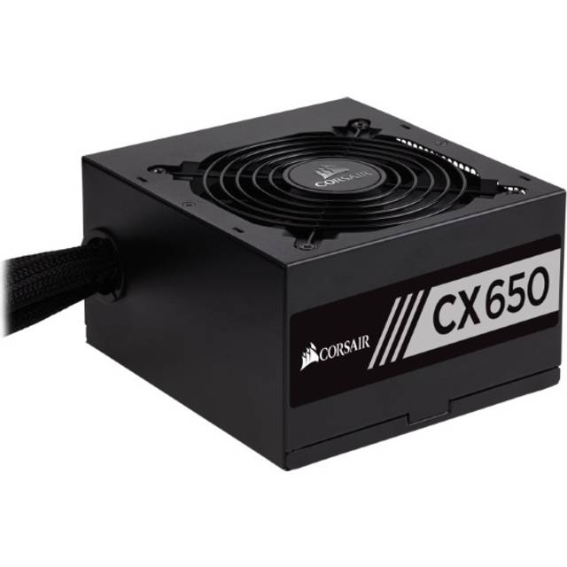 CORSAIR CX650 ATX 650W Nätaggregat - 80 PLUS Bronscertifierat - Låg Ljudnivå - Hylsor För Kablar - Icke-Modulärt - EU - Svart