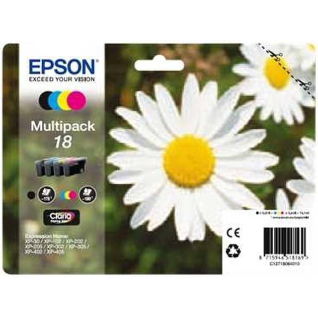 Epson C13T18064012 (18) Ink cartridge multi pack, 175pg + 3x180pg, 1x 5ml + 3x 3ml, Pack qty 4
