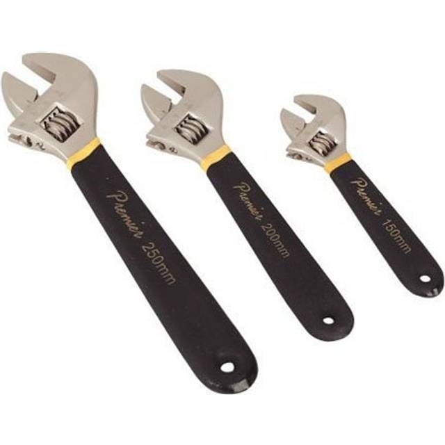 Sealey Adjustable Wrench Set 3 Piece Ni-Fe Finish