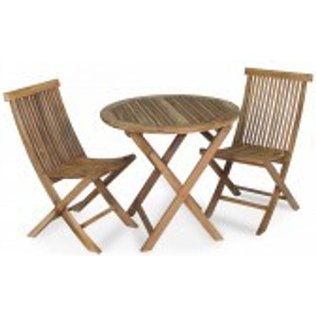 Brafab Turin cafégrupp Teak 2 fällstolar & bord 80 cm