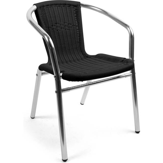 Karmstol Alu-Bistro fiberrotting svart