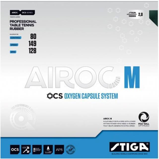 Bordtennisracket Stiga Sports Gummi Airoc Medium Svart