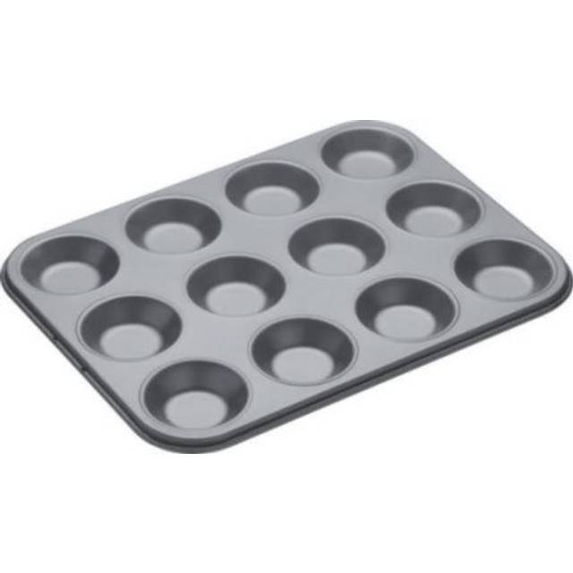 Non Stick Silver 12 Hole Shallow Baking Tray (Each)