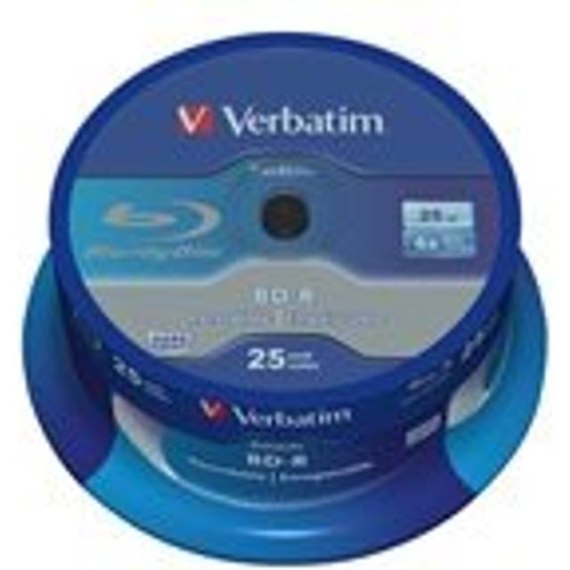 Verbatim BD-R Blu-Ray 25GB 1x25 6x Speed Datalife No-ID Cakebox