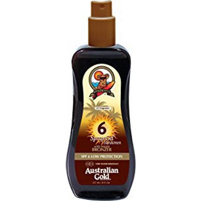 Australian Gold Spray Gel Sunscreen With Instant Bronzer Skyddssolskyddsmedel i spray Med bronzer SPF 6 237 ml