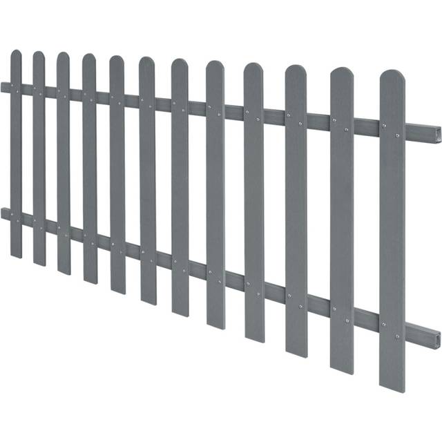 vidaXL Picket Fence WPC 200x80 cm - Grey