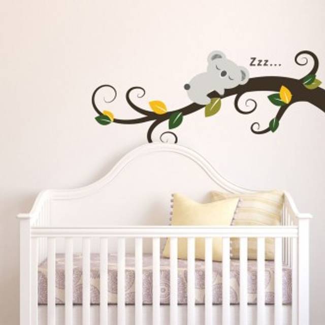Walplus Kids Sleeping Koala and Tree Branch Self Adhesive Wall Stickers - Multi - 63 x 27cm