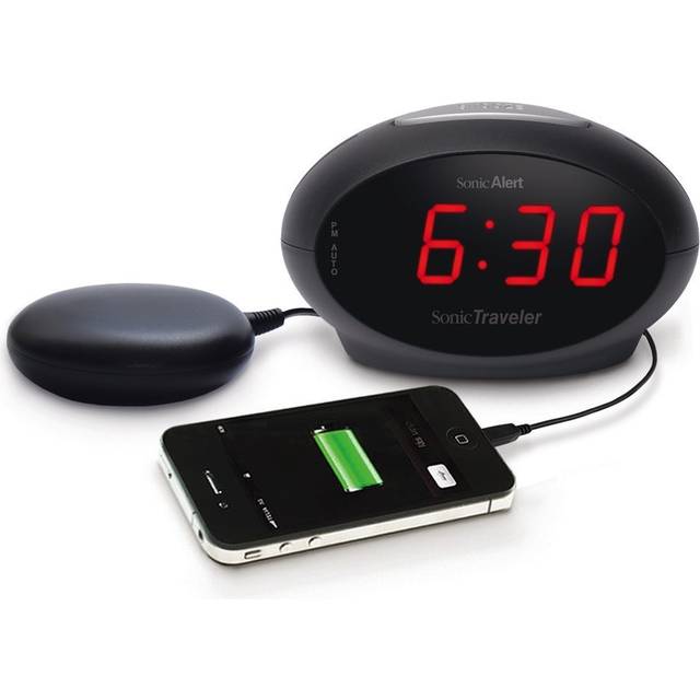 Geemarc SBT600 - Extra Loud Alarm Clock with Tone and Volume Control, Bed Shaker and Snooze Function - USB Charging Port - For the Hard to Wake, Hard