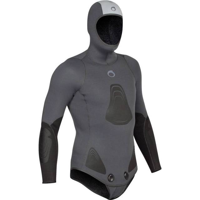 Men's 3 mm Neoprene Jacket SPF 500 Grey - Black/grey