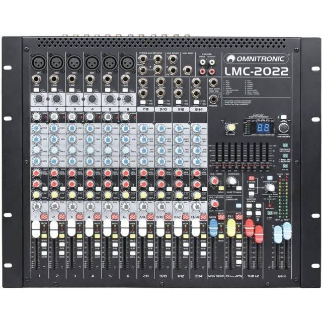 Omnitronic LMC-2022FX Mixerkonsol Antal kanaler:14 USB-anslutning