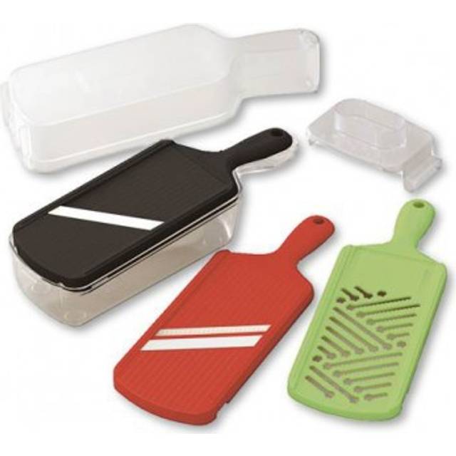 Kyocera CSN-550 set med 3 skärmaskiner med förvaringslådskärare, julienne och rivjärn, keramik