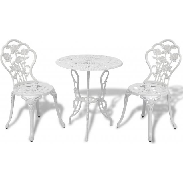 bistrosæt 3 dele støbt aluminium hvid