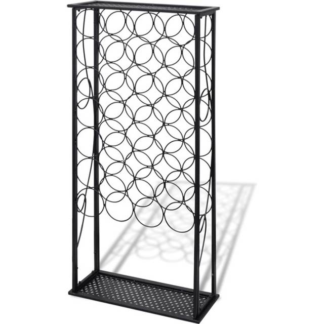 vidaXL Wine Rack for 28 Bottles Metal - Black