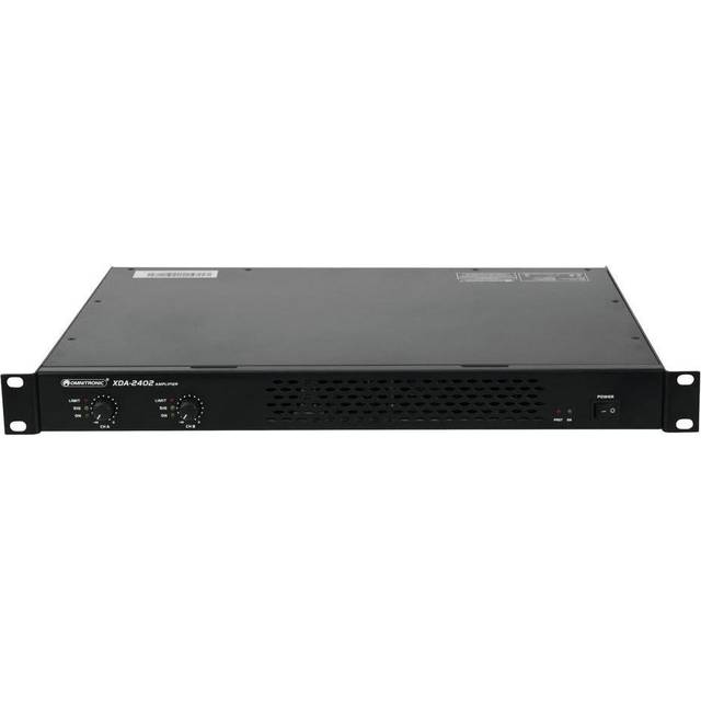 Omnitronic XDA-2402 klass D-förstärkare | Stereo-PA-förstärkare med växelströmförsörjning, 2 x 1 200 W/4 ohm, 2 x 880 W/8 ohm | låg vikt och höjd tack vare integrerad växelströmförsörjning