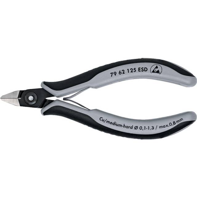 Präzisionselektronikseitenschneider, L.125mm Form 6 Facette nein pol.ESD KNIPEX