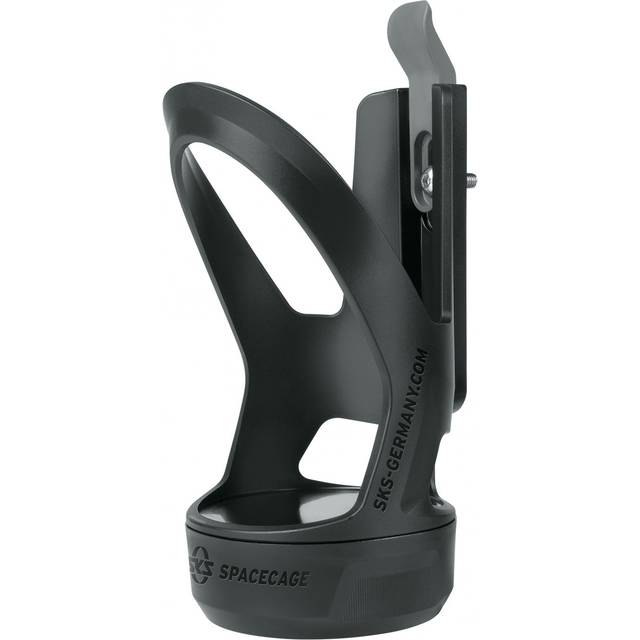 SPACECAGE bottle cage with integrated storage compartment, bike accessories (bottle cage with extra compartment, secure bottle hold, made of