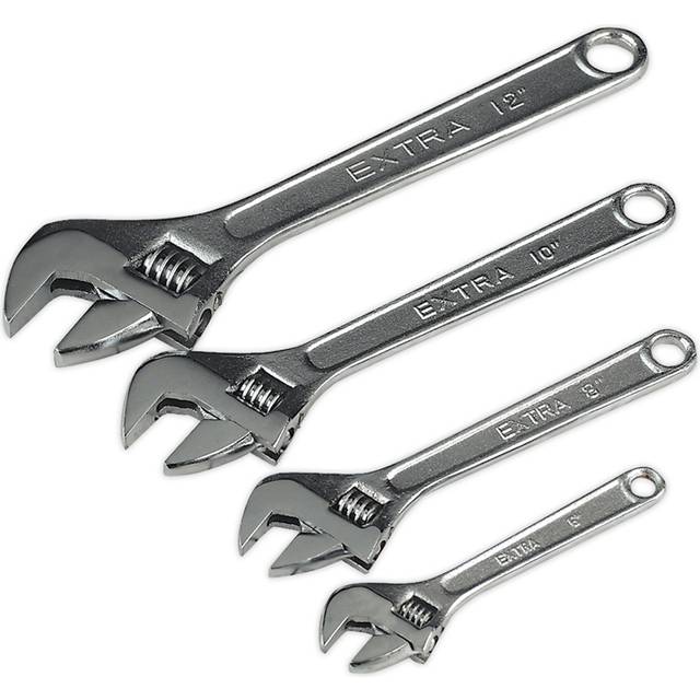 Siegen S0449 Adjustable Wrench Set 4pc 150, 200, 250 and 300mm